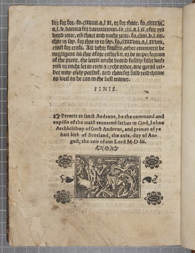 Fol 207 Verso, from The Catechisme, 1552 by Scottish School